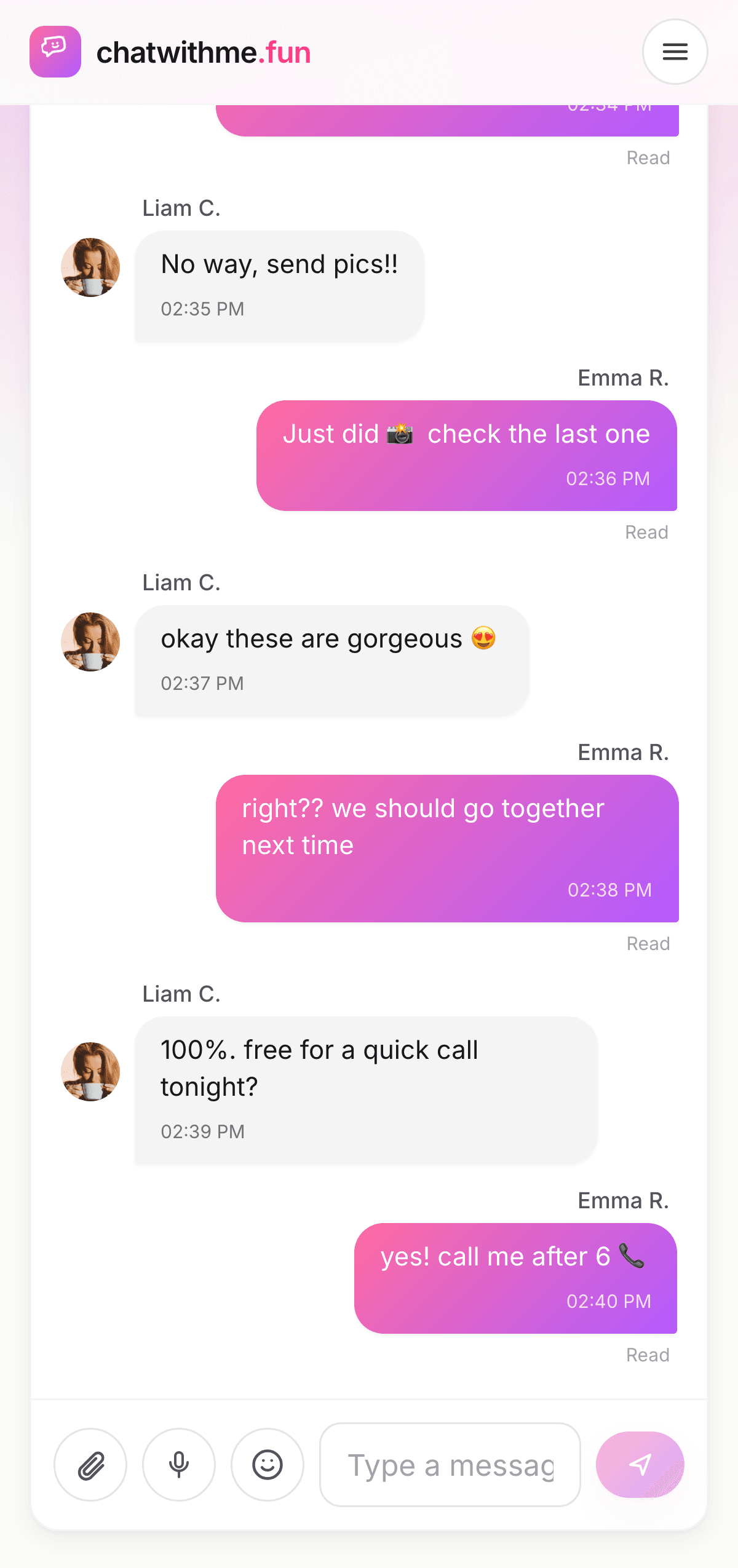Real-time 1-on-1 chat